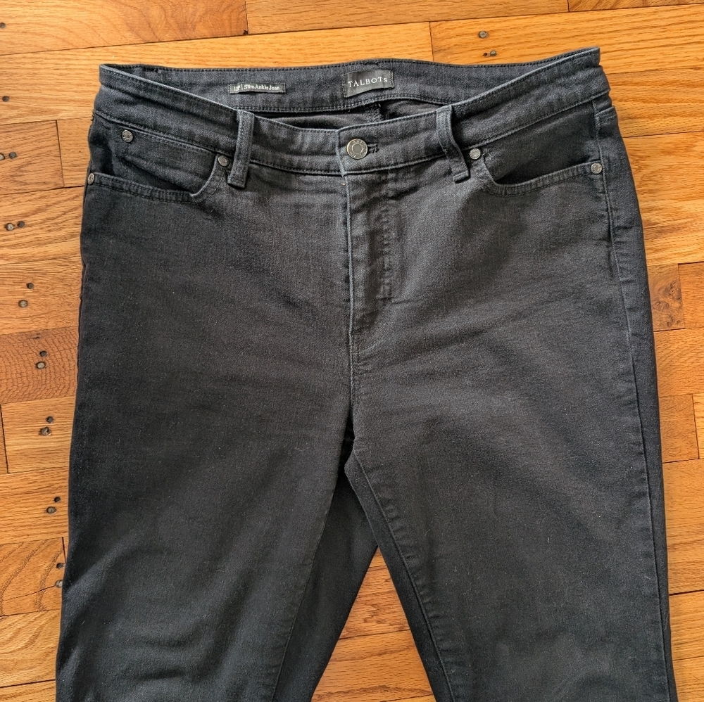 Talbot's Petite Slim Ankle Black Jeans - Picture 3 of 8